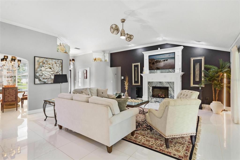 Living Room with Dual 42-inch Industrial Fans