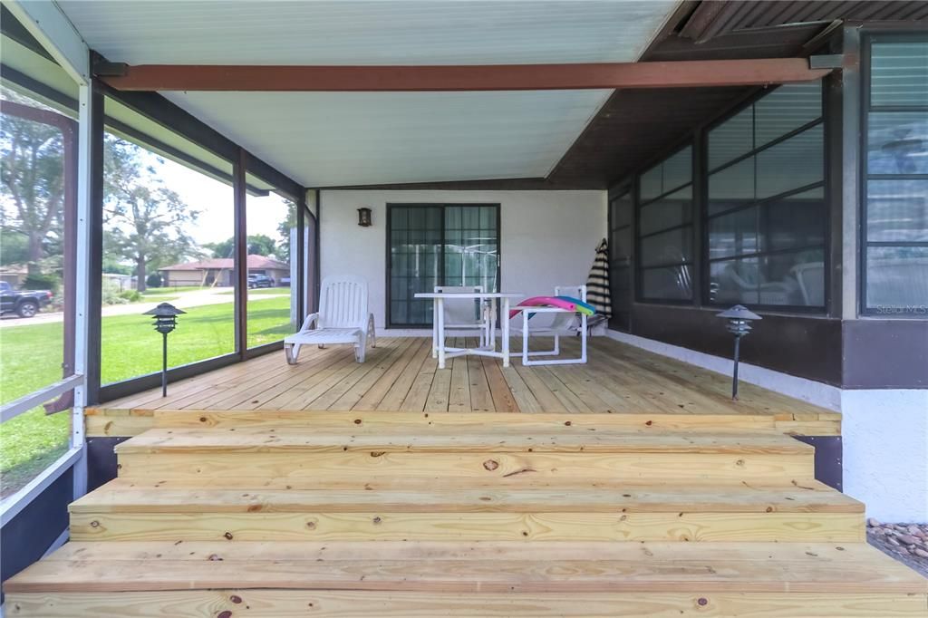 15 x 14 covered porch off primary bedrm