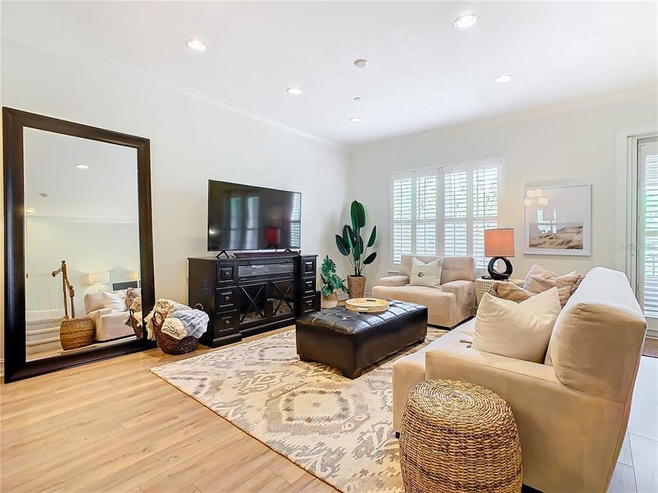 Living Room with Plantation Shutters