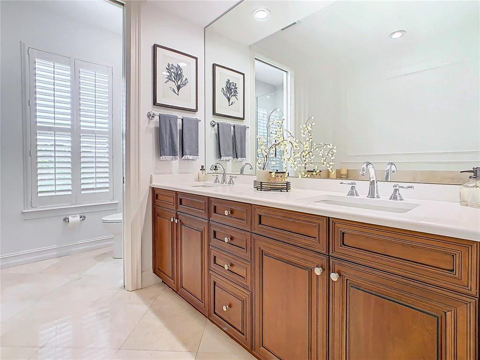 Oversized Double Vanity with Quartz Counter