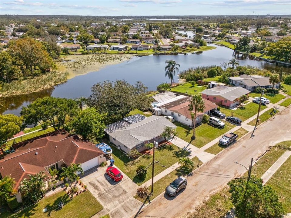 Elevated view of home on Diana Lake