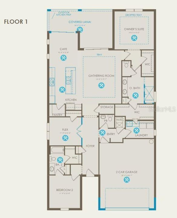 Floor plan with options selected