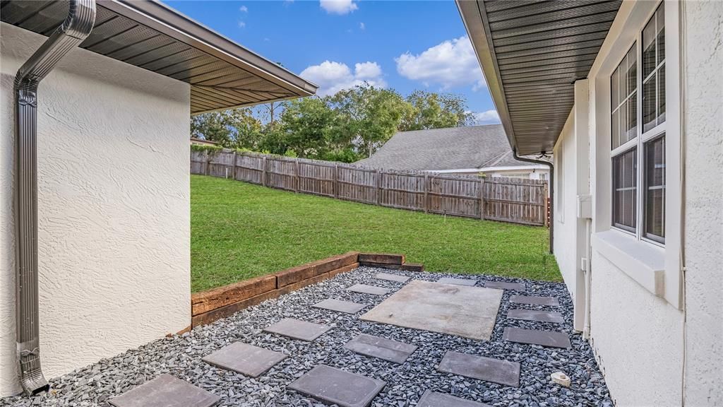 Backyard space perfect for entertaining.