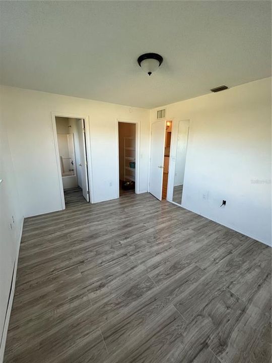 with walk in closet and attached bath