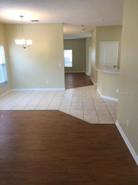 Dining off living room and kitchen