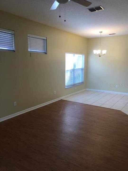 Living room and dining room.