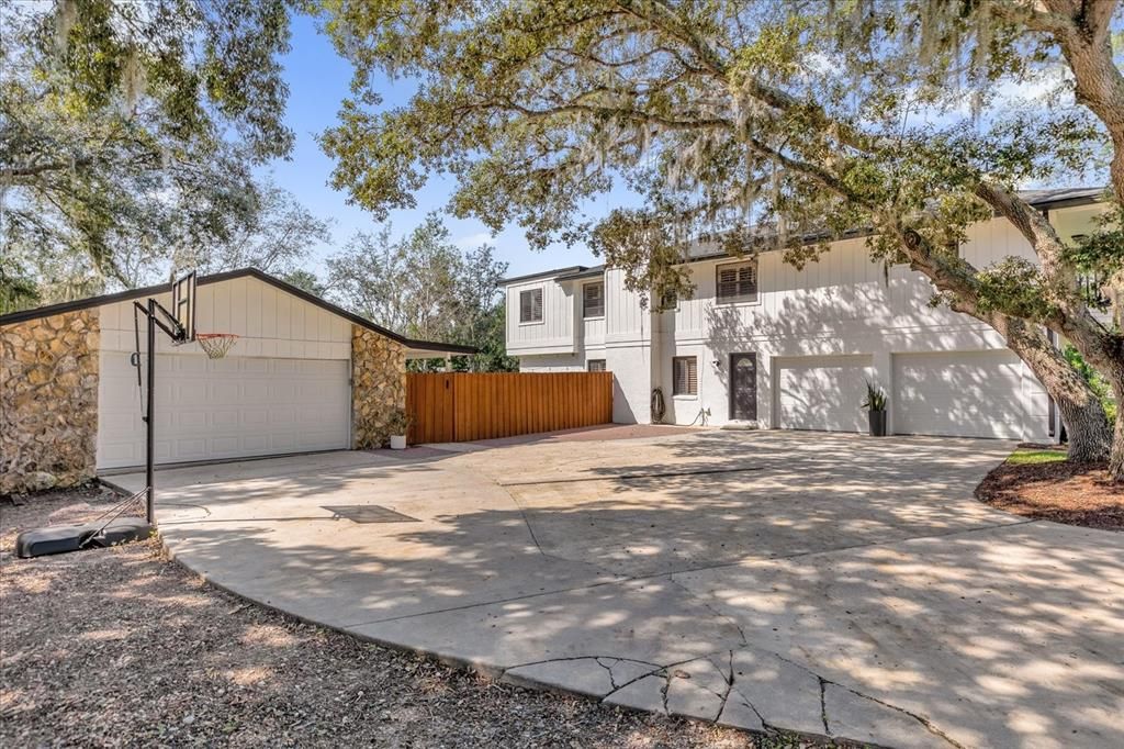 2 car attached garage with an additional 2+ car detached garage