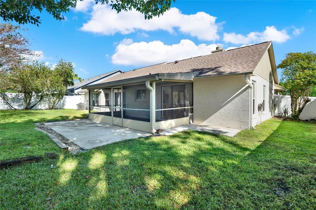 Large fenced in backyard