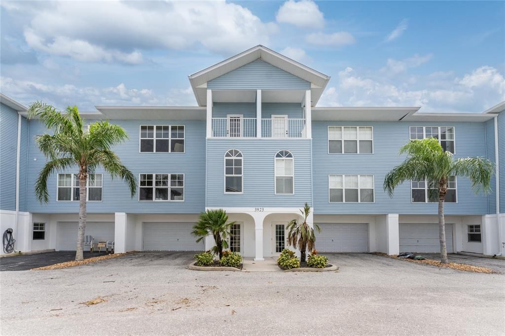 Front view of property showing the two car garage.