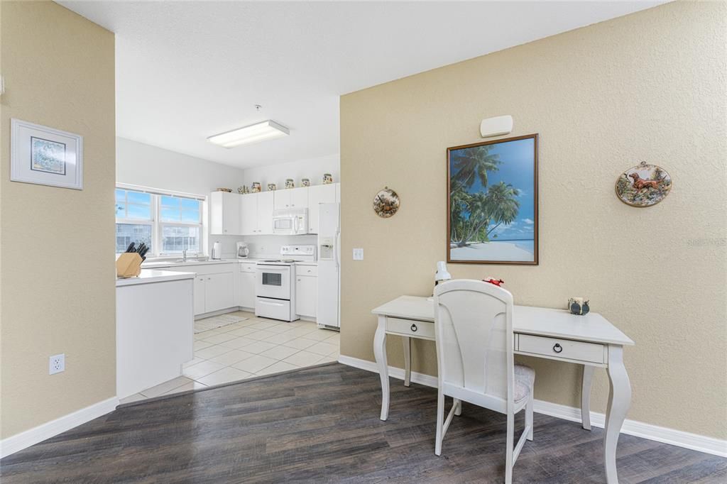 View from living area to the kitchen.