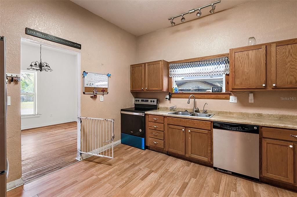 VIEW FROM KITCHEN TO DINING ROOM