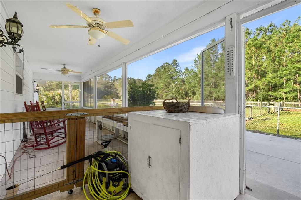 screened back patio