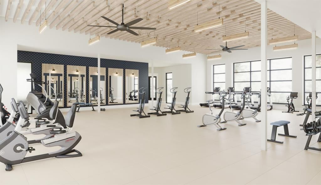 Rendering of Fitness Room Set Up