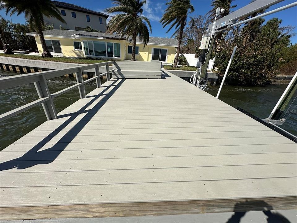 Dock lifted during hurricanes. Seller will be fixing it.