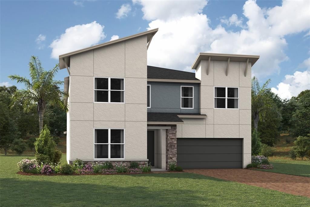 Architect's Rendering - Napa III Exterior - Modern Elevation