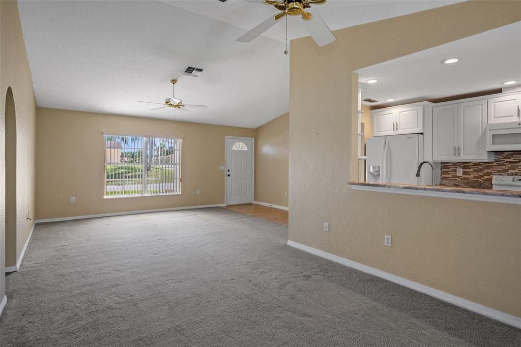 dining facing living room