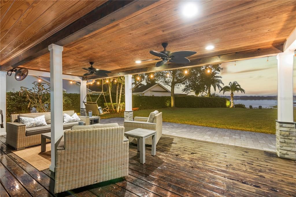 Porch with views of Lake Conway