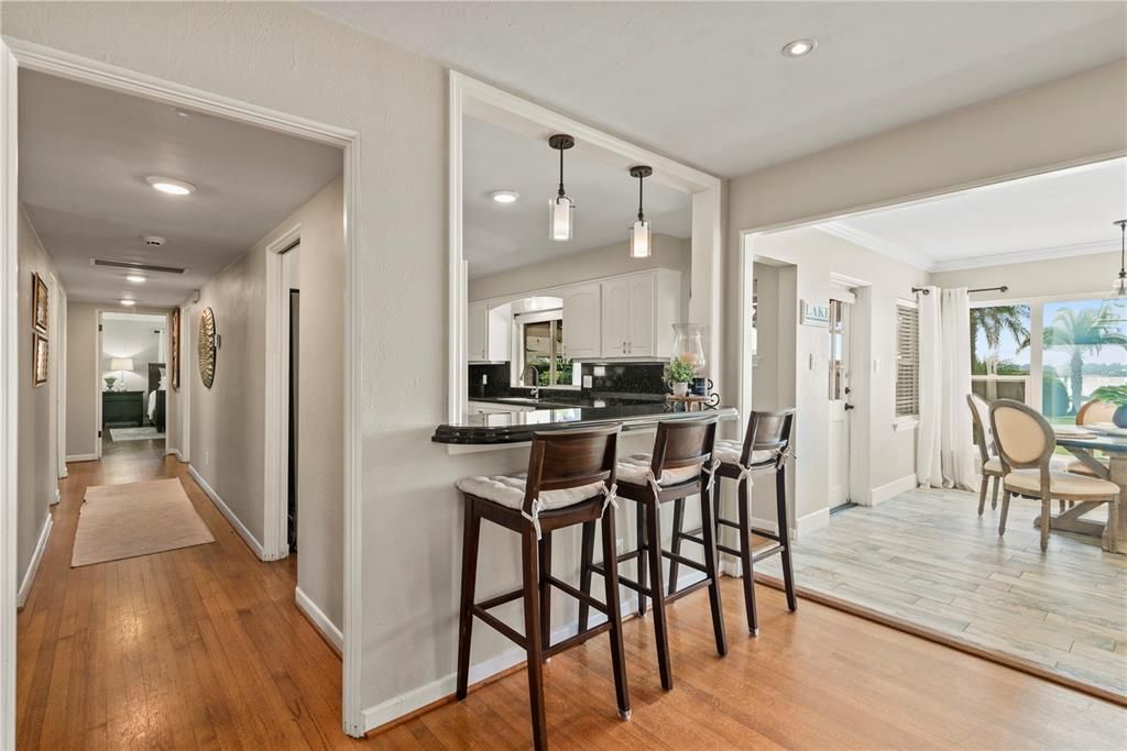 Kitchen with bar seating