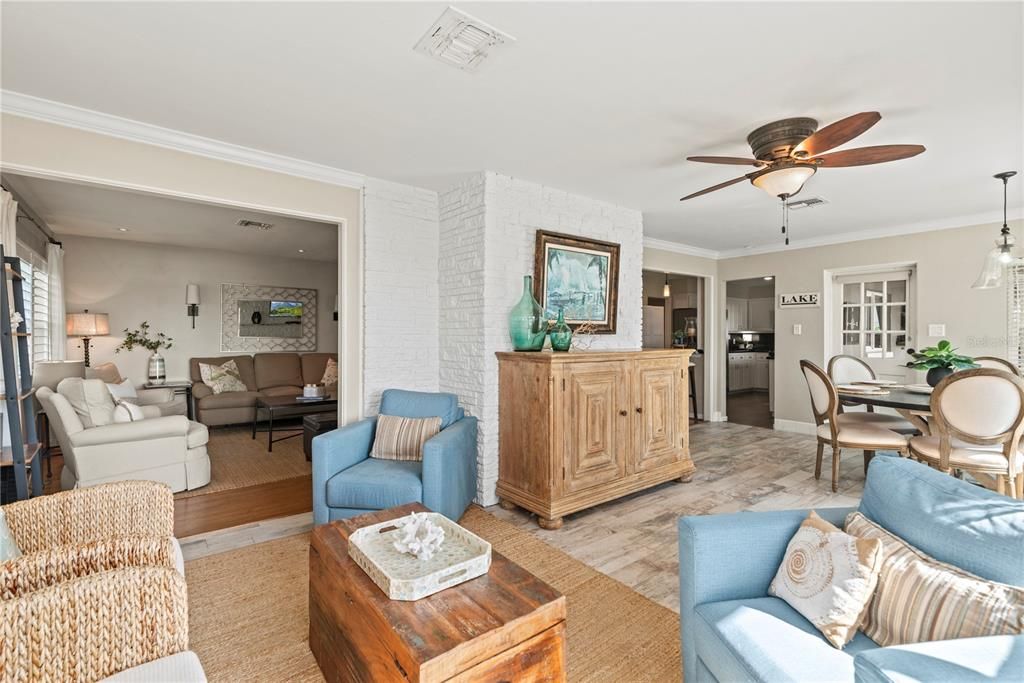 Dining room and sunroom overlooking the lake