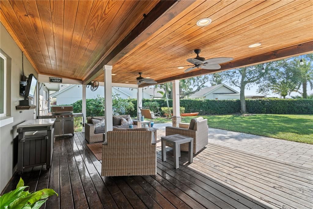 Porch with views of Lake Conway