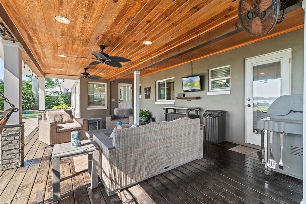 Porch with views of Lake Conway