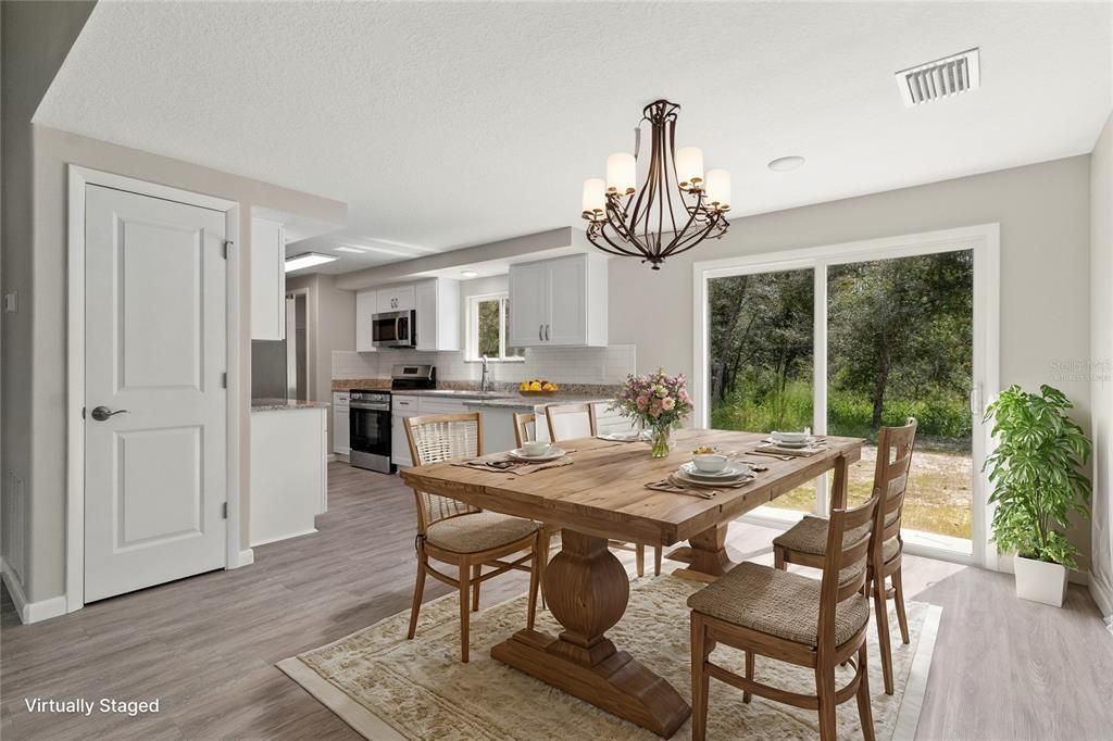 Dining room virtually staged