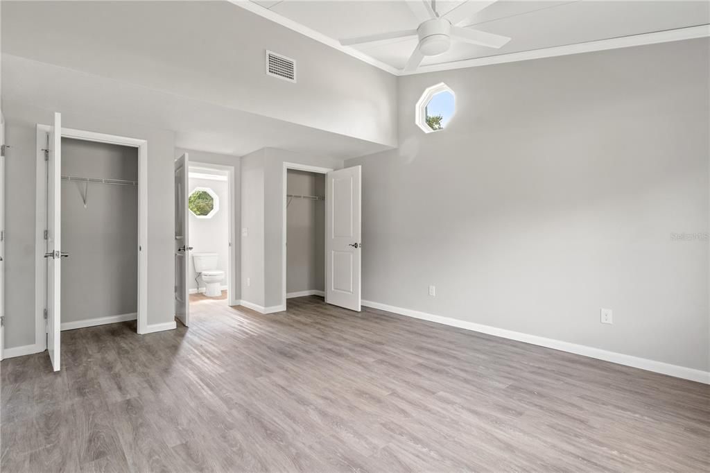 Primary bedroom with double closet