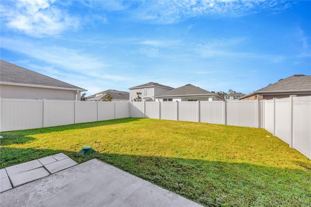 Fully fenced backyard