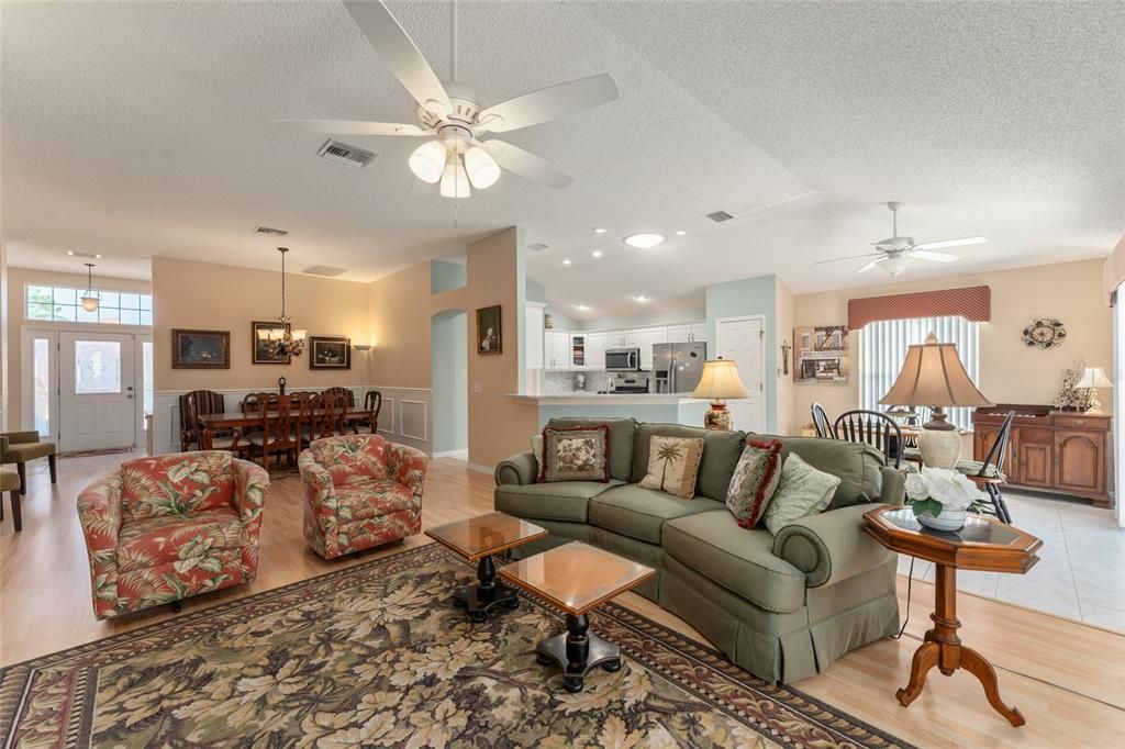 Walking in from the lanai you can see the entire living space.