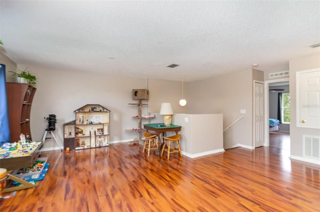 Upstairs entertainment  area, living area