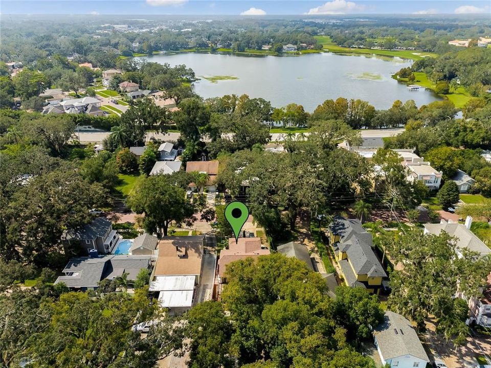 Aerial photo showing proximity to Lake Adair