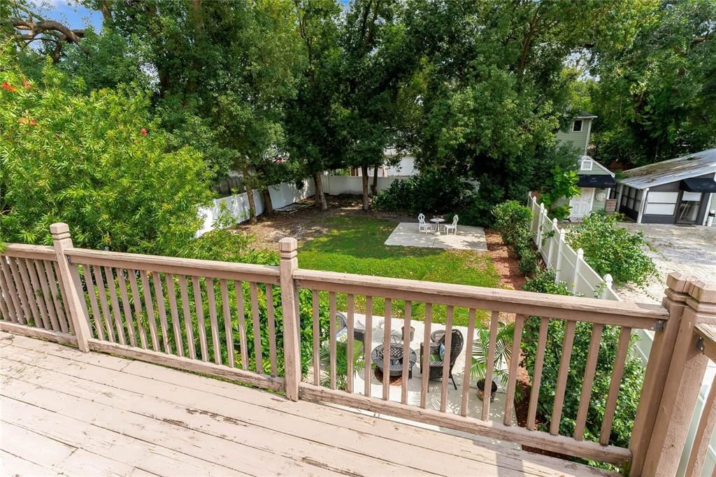 Master Bedroom balcony upstairs overlooking back garden