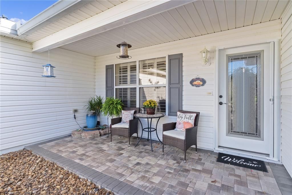 WELCOMING ENTRY WITH PAVERS, HIDDEN SCREEN DOOR