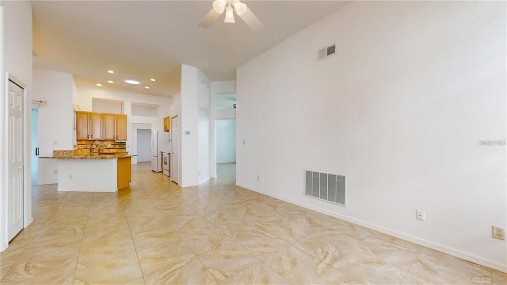 FAMILY ROOM WITH VIEWS OF KITCHEN