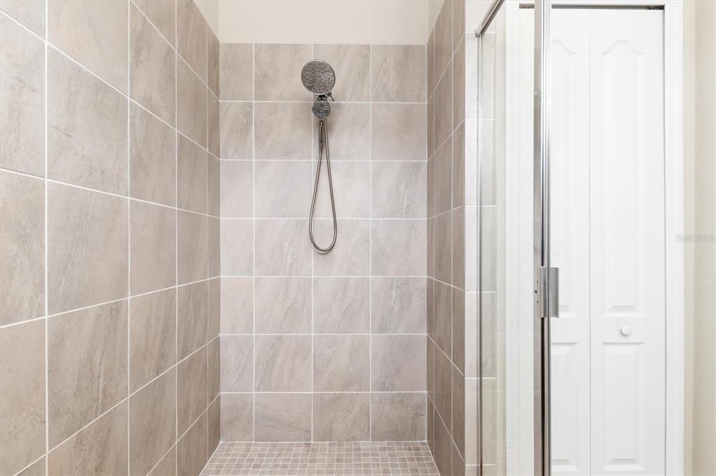 Walk-in shower.