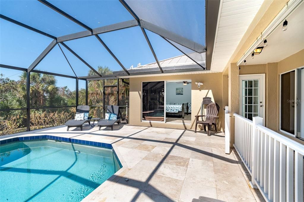 pool and enclosed lanai