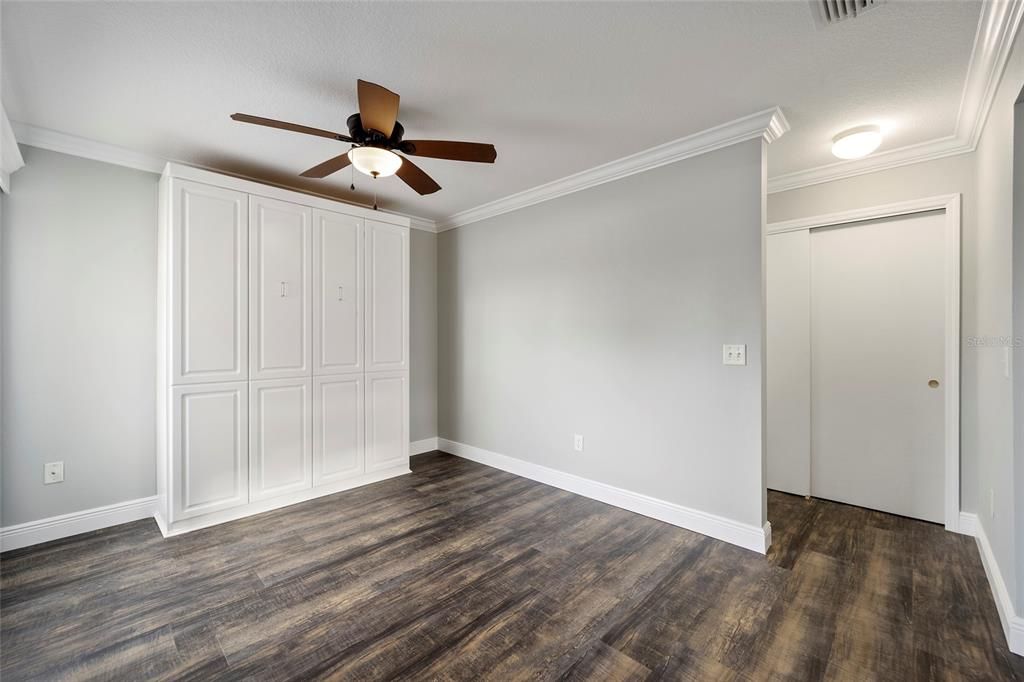 Guest bedroom/den with queen sized Murphy bed.