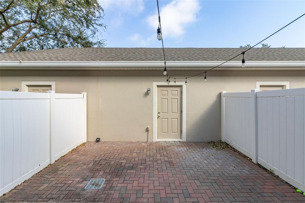 Private back patio