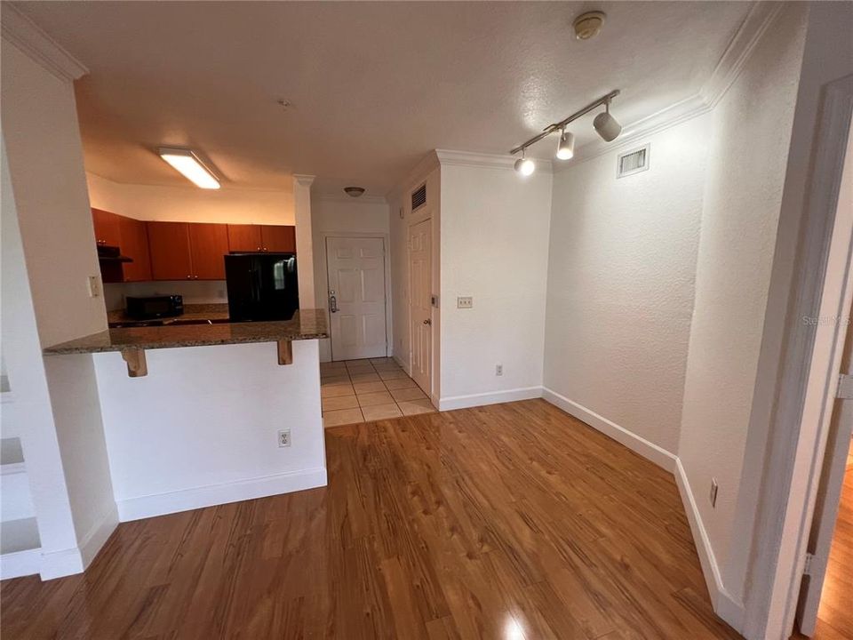 Living room looking to kitchen