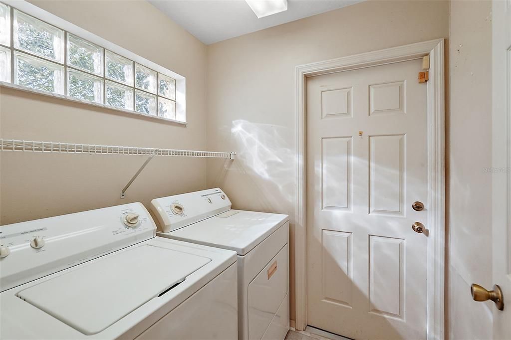 Laundry room with natural light.