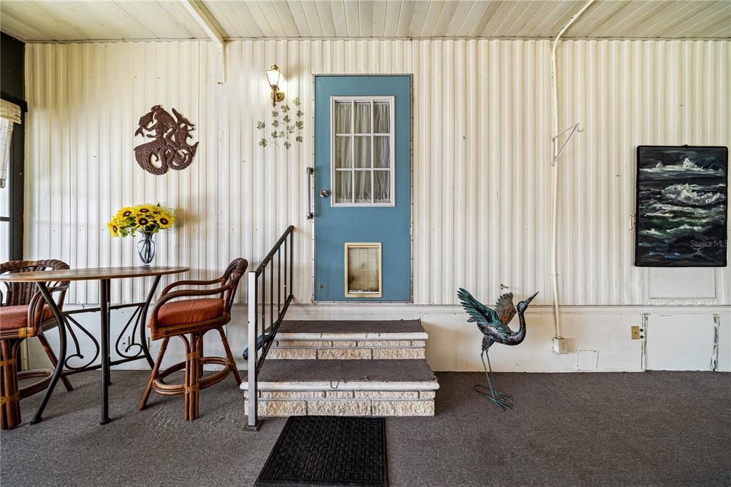 Lanai and main entry to the home