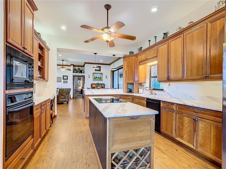 The kitchen opens to the dining room