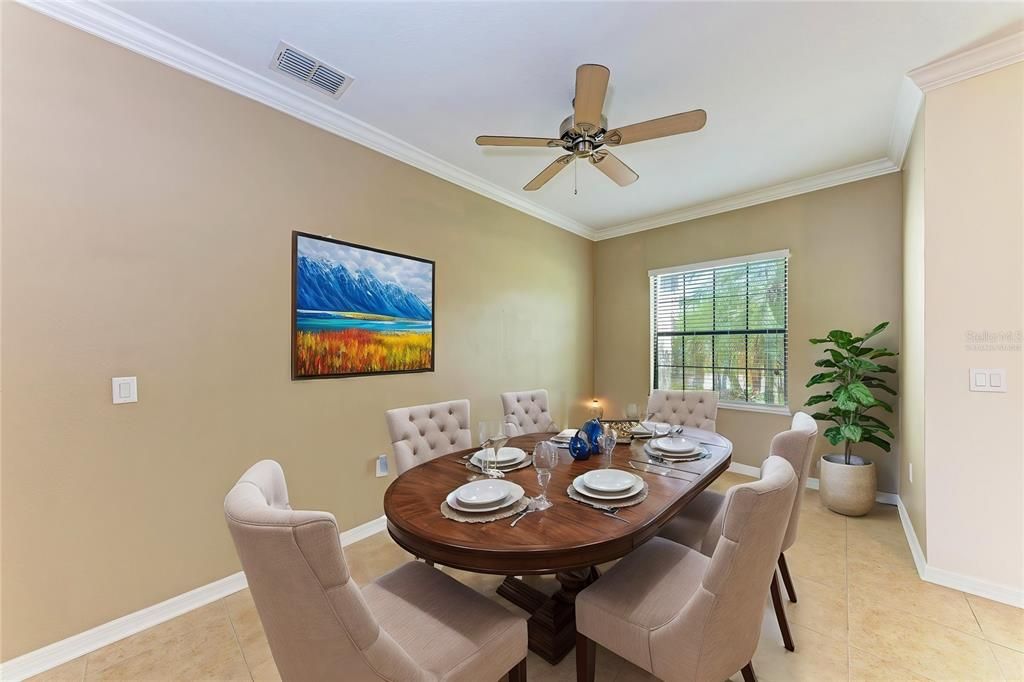 Virtually staged Dining Room