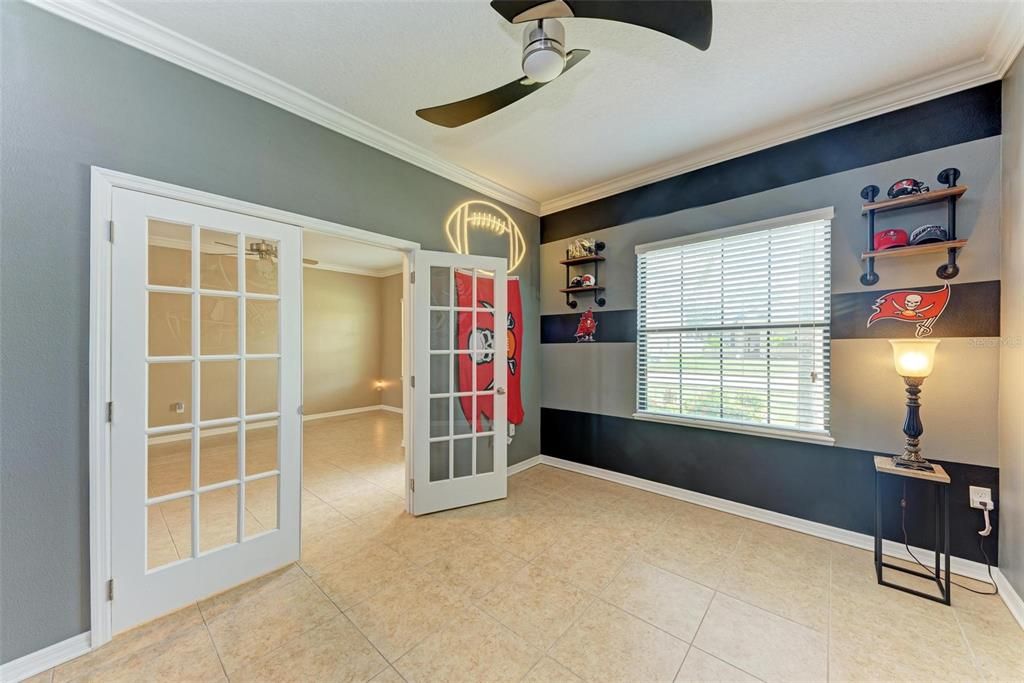 Den/Office with french doors