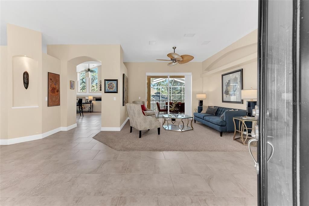 Living room inside front entrance.