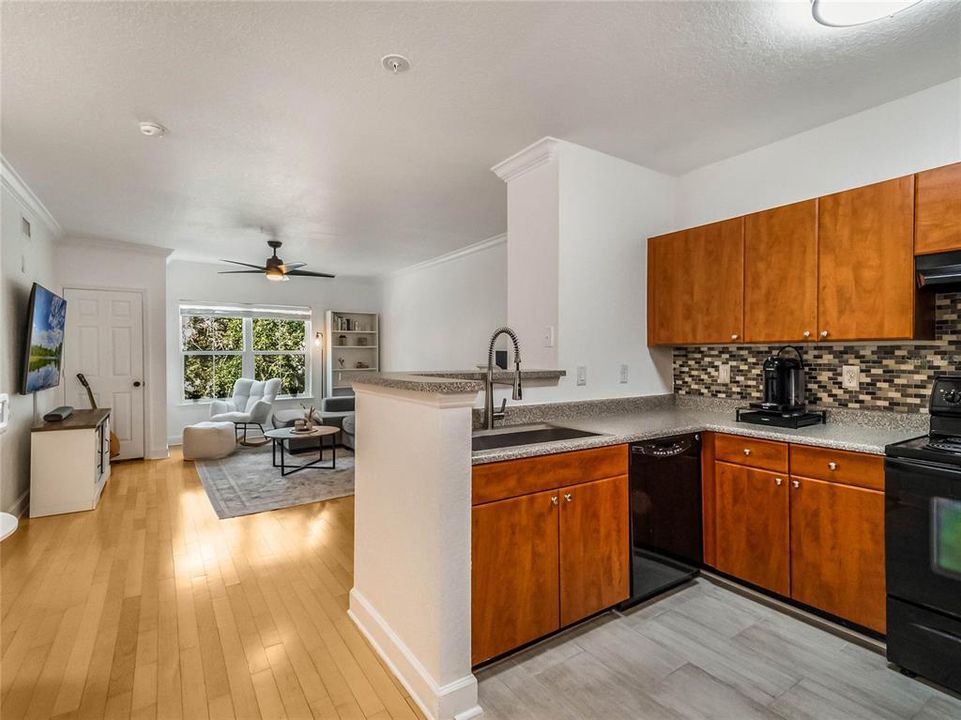 It is open to the living area and a dinette making it easy to stay connected to family and friends while entertaining.