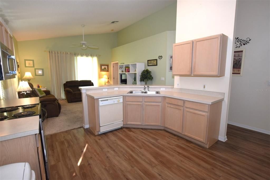 Kitchen is large enough for a table, island if desired.