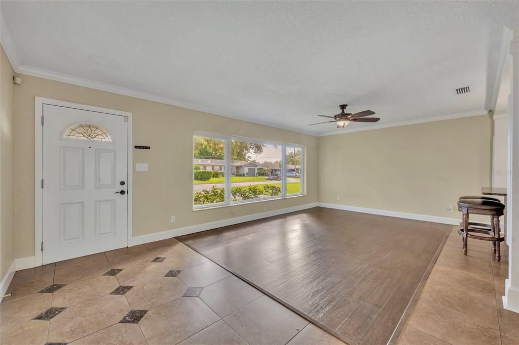 Large living room with picture windows