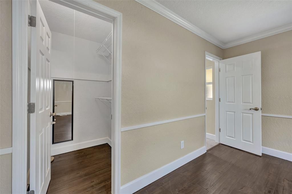 Primary bedroom with walk-in closet