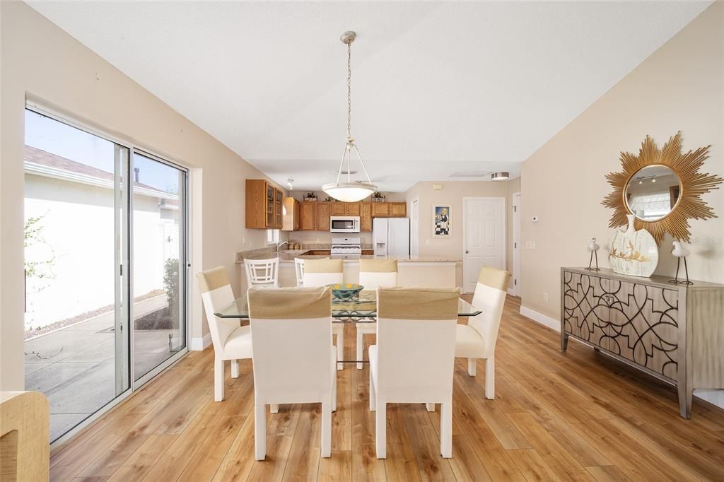 Dining Area with Slider to Side-Courtyard